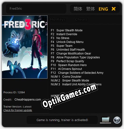 Fred3ric: Cheats, Trainer +15 [CheatHappens.com]