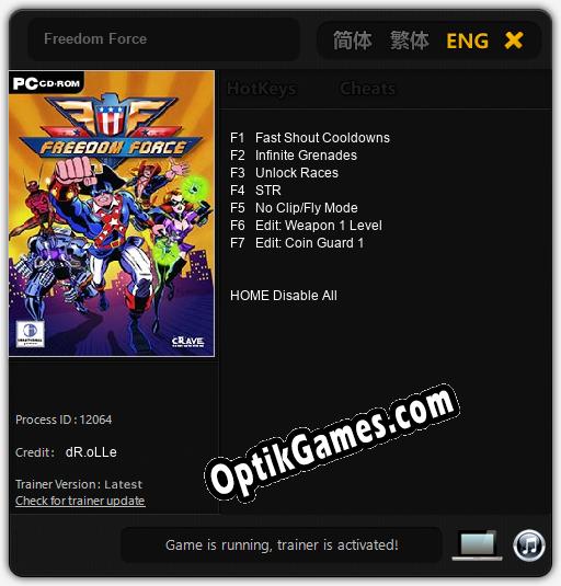 Freedom Force: Cheats, Trainer +7 [dR.oLLe]