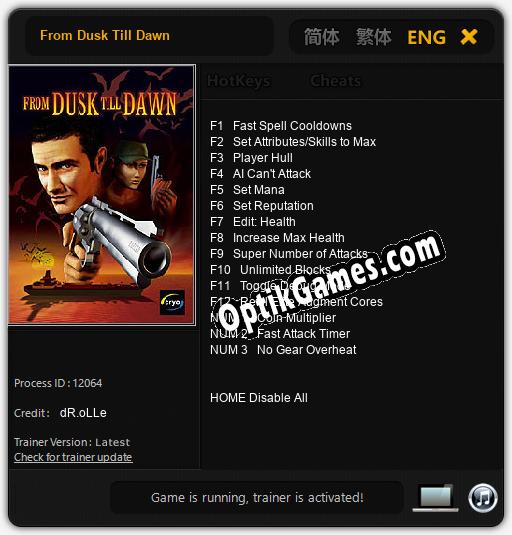 From Dusk Till Dawn: TRAINER AND CHEATS (V1.0.43)