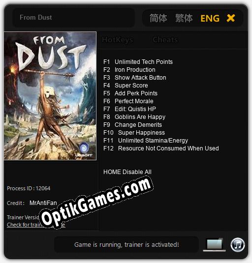 From Dust: Trainer +12 [v1.1]