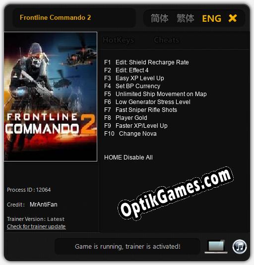 Frontline Commando 2: TRAINER AND CHEATS (V1.0.90)