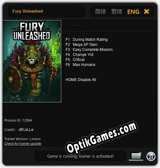 Fury Unleashed: Cheats, Trainer +6 [dR.oLLe]