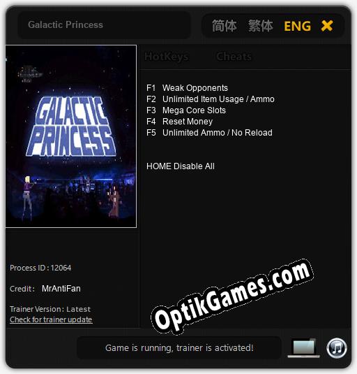 Galactic Princess: TRAINER AND CHEATS (V1.0.89)