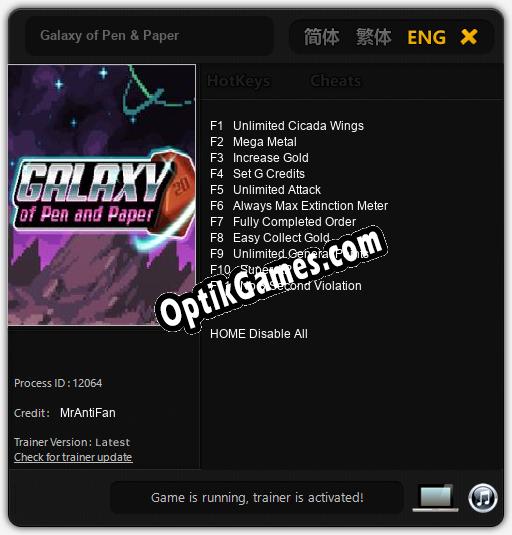 Galaxy of Pen & Paper: Trainer +11 [v1.9]