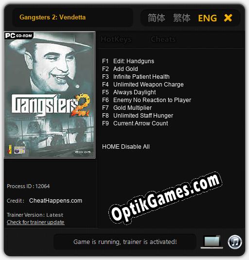 Gangsters 2: Vendetta: Cheats, Trainer +9 [CheatHappens.com]