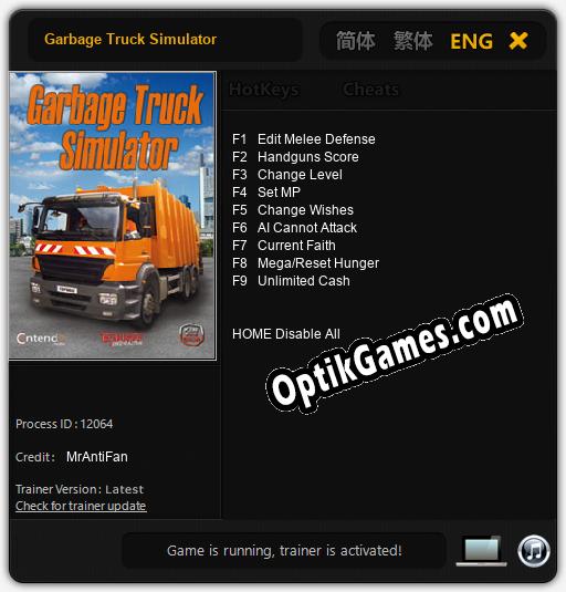 Garbage Truck Simulator: Cheats, Trainer +9 [MrAntiFan]