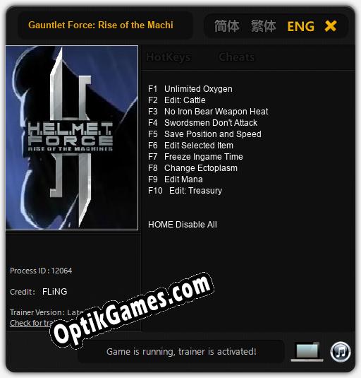 Gauntlet Force: Rise of the Machines: TRAINER AND CHEATS (V1.0.58)