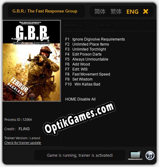 G.B.R.: The Fast Response Group: Cheats, Trainer +10 [FLiNG]