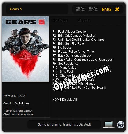 Gears 5: TRAINER AND CHEATS (V1.0.1)