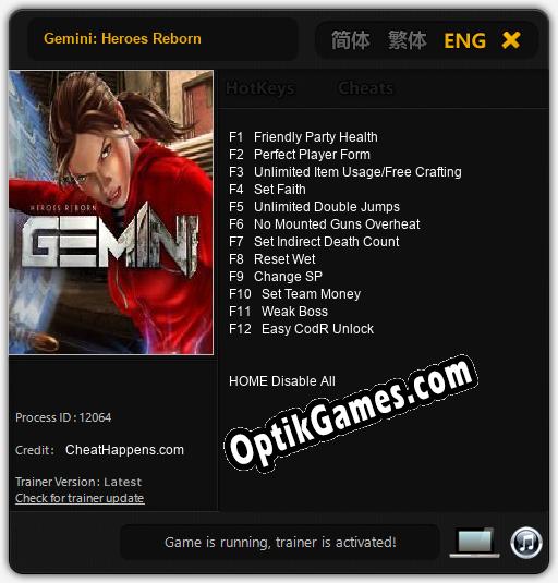 Gemini: Heroes Reborn: TRAINER AND CHEATS (V1.0.5)