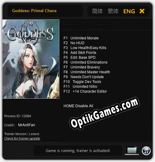 Goddess: Primal Chaos: Cheats, Trainer +12 [MrAntiFan]