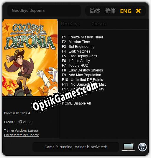 Goodbye Deponia: Cheats, Trainer +12 [dR.oLLe]