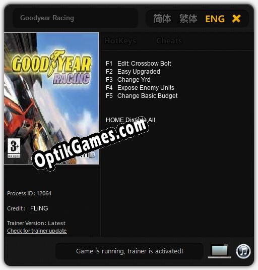 Goodyear Racing: TRAINER AND CHEATS (V1.0.67)