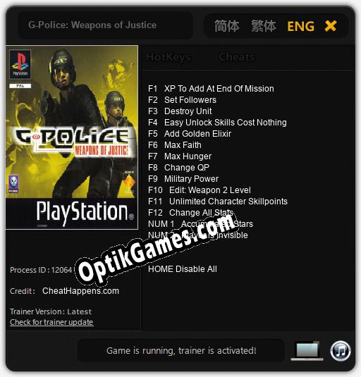 G-Police: Weapons of Justice: Cheats, Trainer +14 [CheatHappens.com]