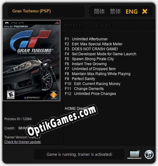 Gran Turismo (PSP): Cheats, Trainer +12 [MrAntiFan]