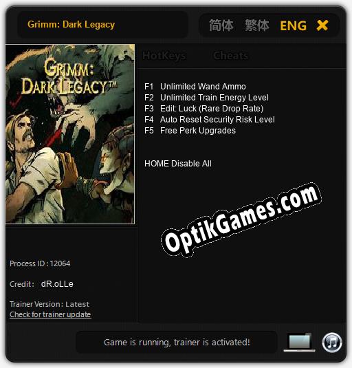 Grimm: Dark Legacy: Trainer +5 [v1.1]