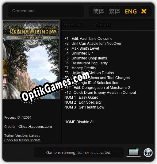 Gronenland: Cheats, Trainer +15 [CheatHappens.com]