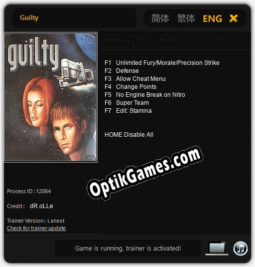 Guilty: Trainer +7 [v1.2]