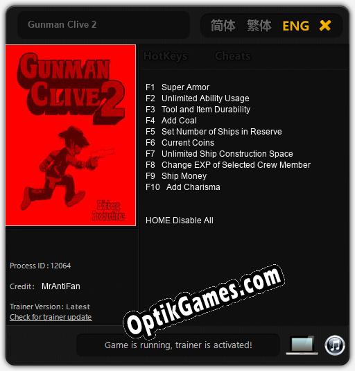 Gunman Clive 2: Cheats, Trainer +10 [MrAntiFan]