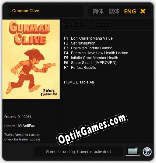 Trainer for Gunman Clive [v1.0.2]