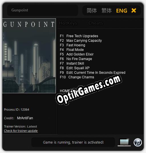 Gunpoint: TRAINER AND CHEATS (V1.0.62)