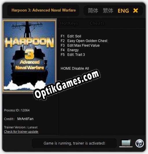 Trainer for Harpoon 3: Advanced Naval Warfare [v1.0.3]