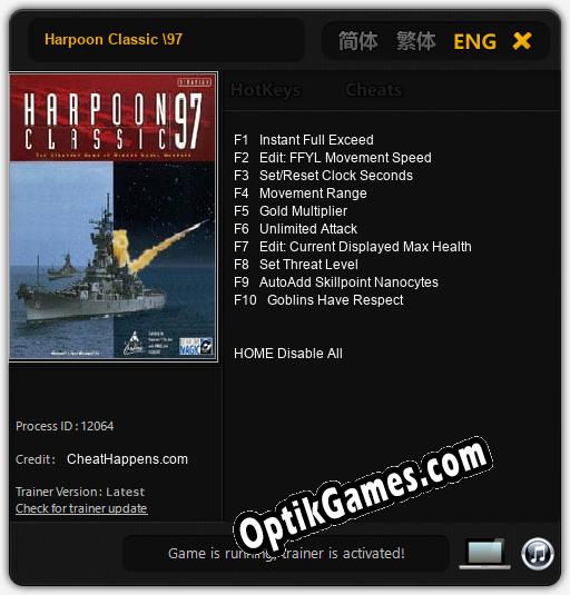 Harpoon Classic 97: TRAINER AND CHEATS (V1.0.52)