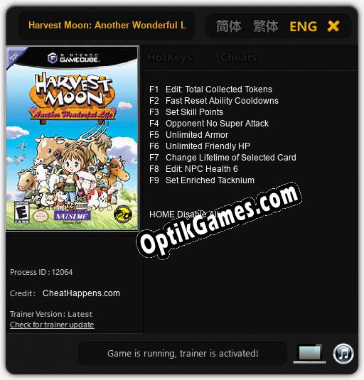 Trainer for Harvest Moon: Another Wonderful Life [v1.0.6]