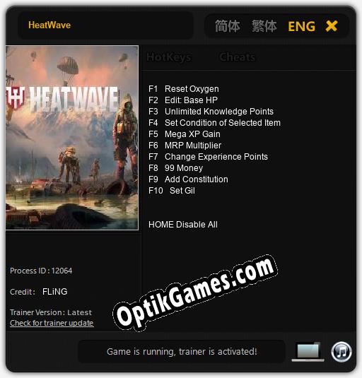 HeatWave: Cheats, Trainer +10 [FLiNG]