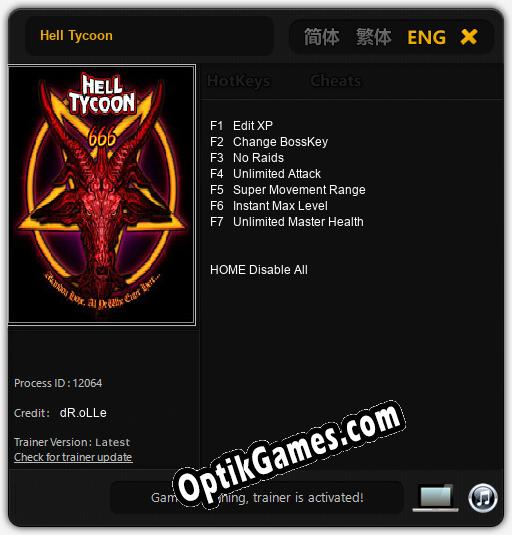 Hell Tycoon: Trainer +7 [v1.6]