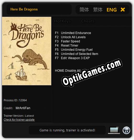 Here Be Dragons: Trainer +7 [v1.9]