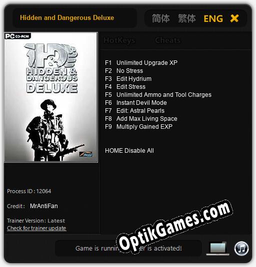 Hidden and Dangerous Deluxe: TRAINER AND CHEATS (V1.0.31)