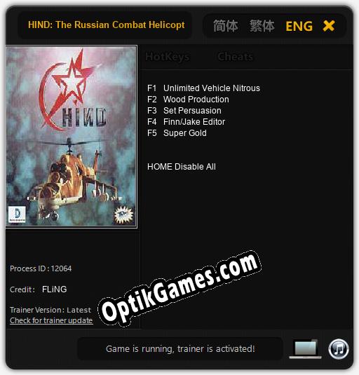 HIND: The Russian Combat Helicopter Simulation: TRAINER AND CHEATS (V1.0.87)