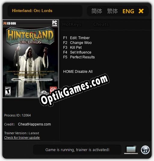 Hinterland: Orc Lords: Trainer +5 [v1.4]