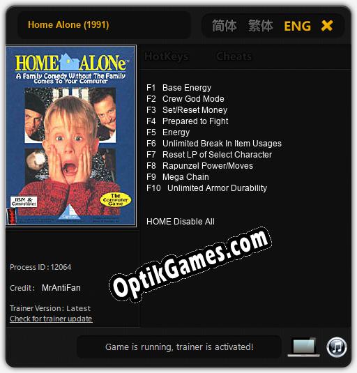 Home Alone (1991): TRAINER AND CHEATS (V1.0.16)