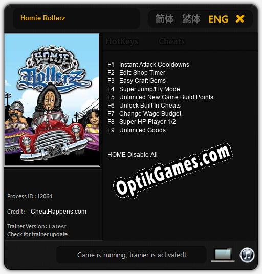 Homie Rollerz: Trainer +9 [v1.3]