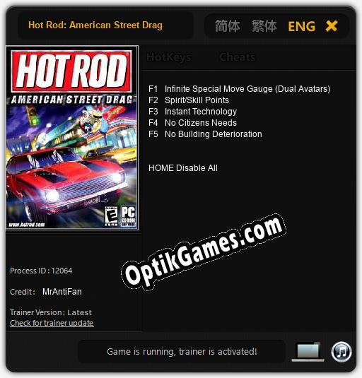 Hot Rod: American Street Drag: Trainer +5 [v1.6]