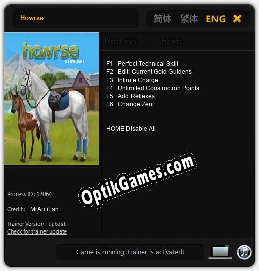 Howrse: TRAINER AND CHEATS (V1.0.88)