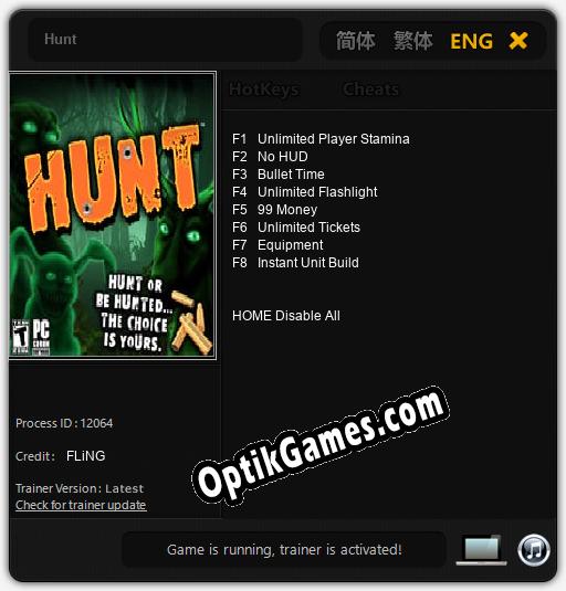 Hunt: TRAINER AND CHEATS (V1.0.91)