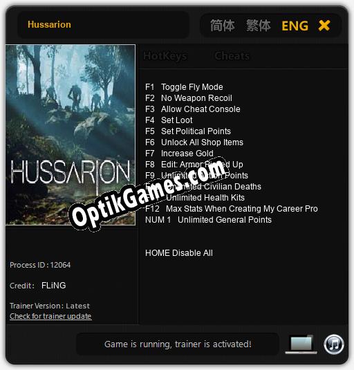 Trainer for Hussarion [v1.0.4]