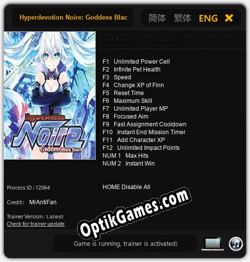 Trainer for Hyperdevotion Noire: Goddess Black Heart [v1.0.9]