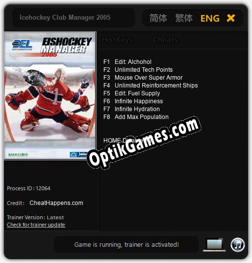 Trainer for Icehockey Club Manager 2005 [v1.0.9]