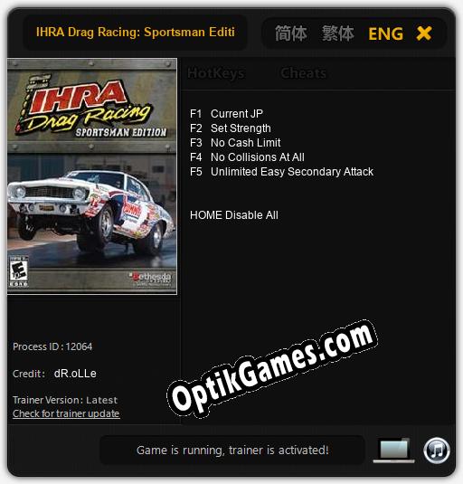 IHRA Drag Racing: Sportsman Edition: TRAINER AND CHEATS (V1.0.82)