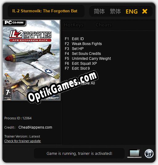 Trainer for IL-2 Sturmovik: The Forgotten Battles Ace Exp. Pack [v1.0.1]