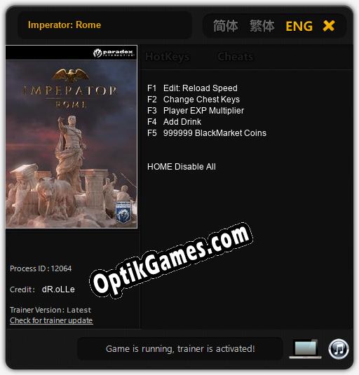 Trainer for Imperator: Rome [v1.0.6]