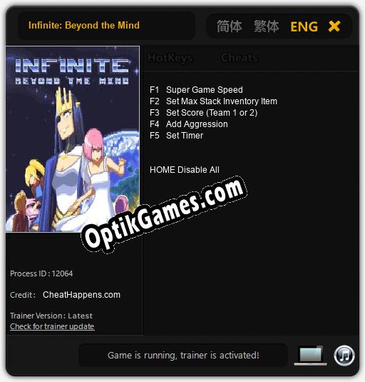 Infinite: Beyond the Mind: TRAINER AND CHEATS (V1.0.62)