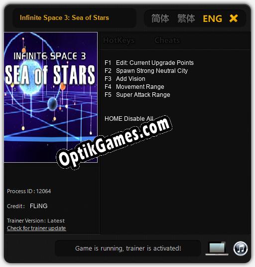 Infinite Space 3: Sea of Stars: TRAINER AND CHEATS (V1.0.68)