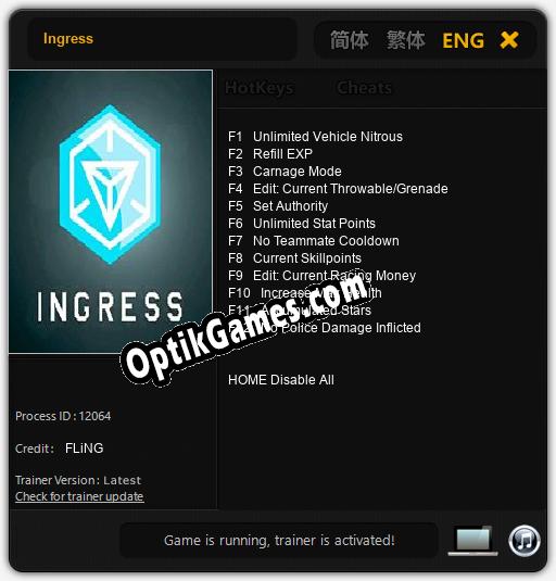 Ingress: Trainer +12 [v1.8]