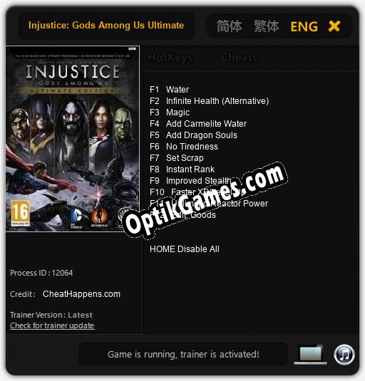 Trainer for Injustice: Gods Among Us Ultimate Edition [v1.0.1]