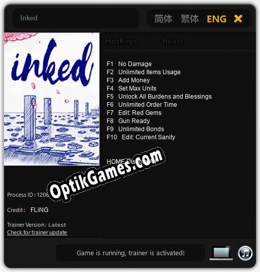 Inked: TRAINER AND CHEATS (V1.0.93)